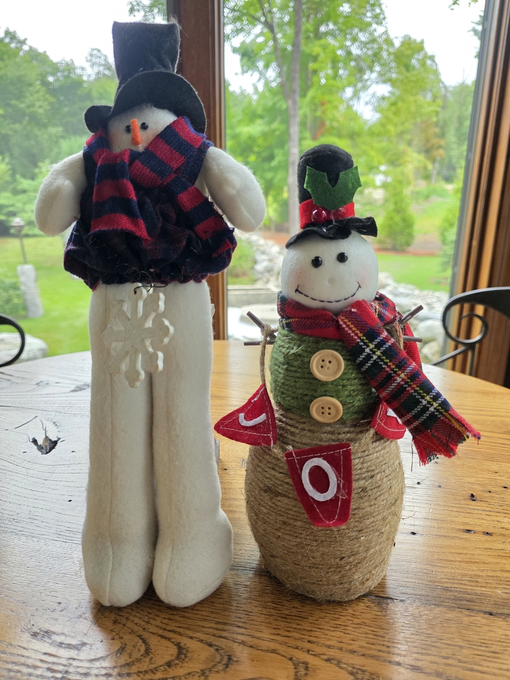 Festive Red & Green Snowman Holiday Decor 2